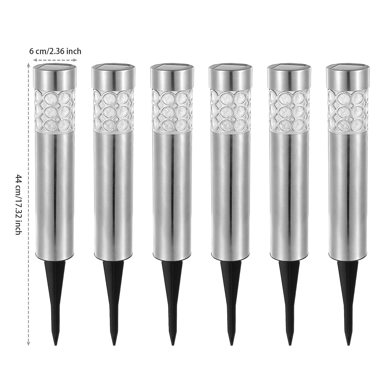 6Pcs Solar Pathway Light IP44 Waterproof 3 RGB Color Changing For Yard Garden Pathway Walkway