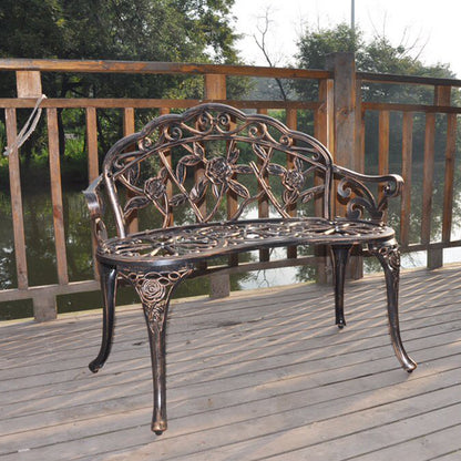 Cast Aluminum Outdoor Courtyard Decoration Garden Leisure Rose Bench Sturdy Durable Outdoor Products XH