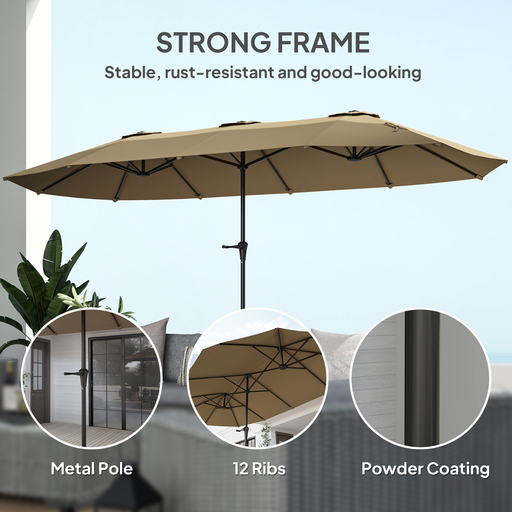 Outdoor Beach Umbrella, - Outdoor Chilling