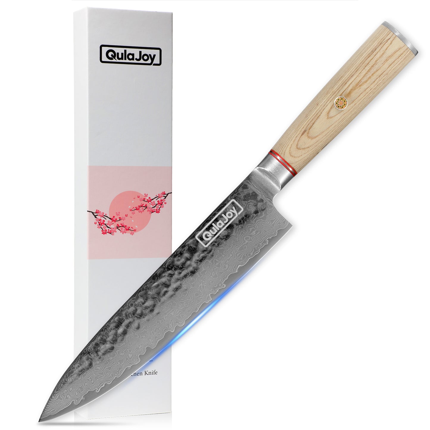 Qulajoy Nakiri Knife 6.9 Inch, Professional Vegetable Knife Japanese Kitchen Knives 67-Layers Damascus Chef Knife, Cooking Knife For Home Outdoor With Ergonomic Wood Handle