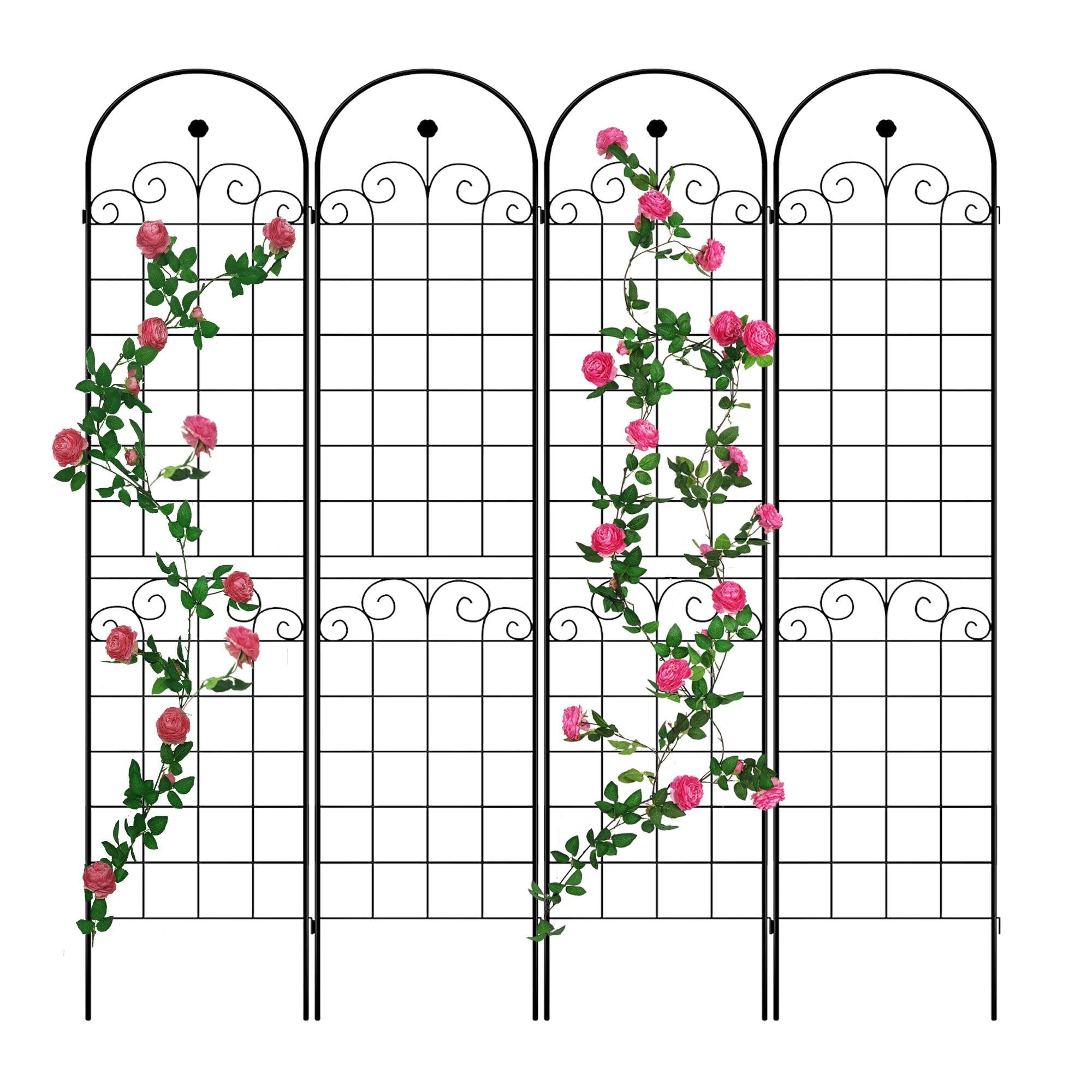 4 Pack Metal Garden Trellis For Climbing Plants Outdoor Netting Trellis