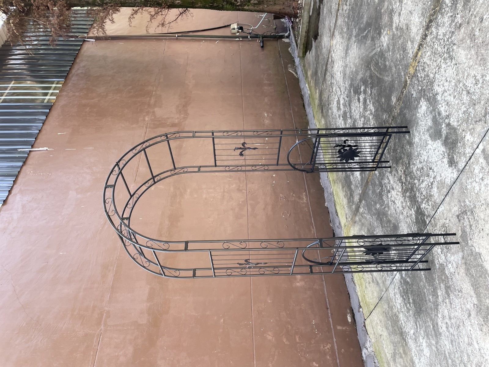 Metal Garden Arch With Doors, Arbor Trellis For Climbing Plants, Outdoor Wedding