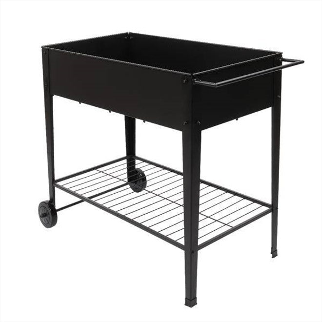 Mobile Metal Raised Garden Bed Cart With Legs For Outdoor House Patio