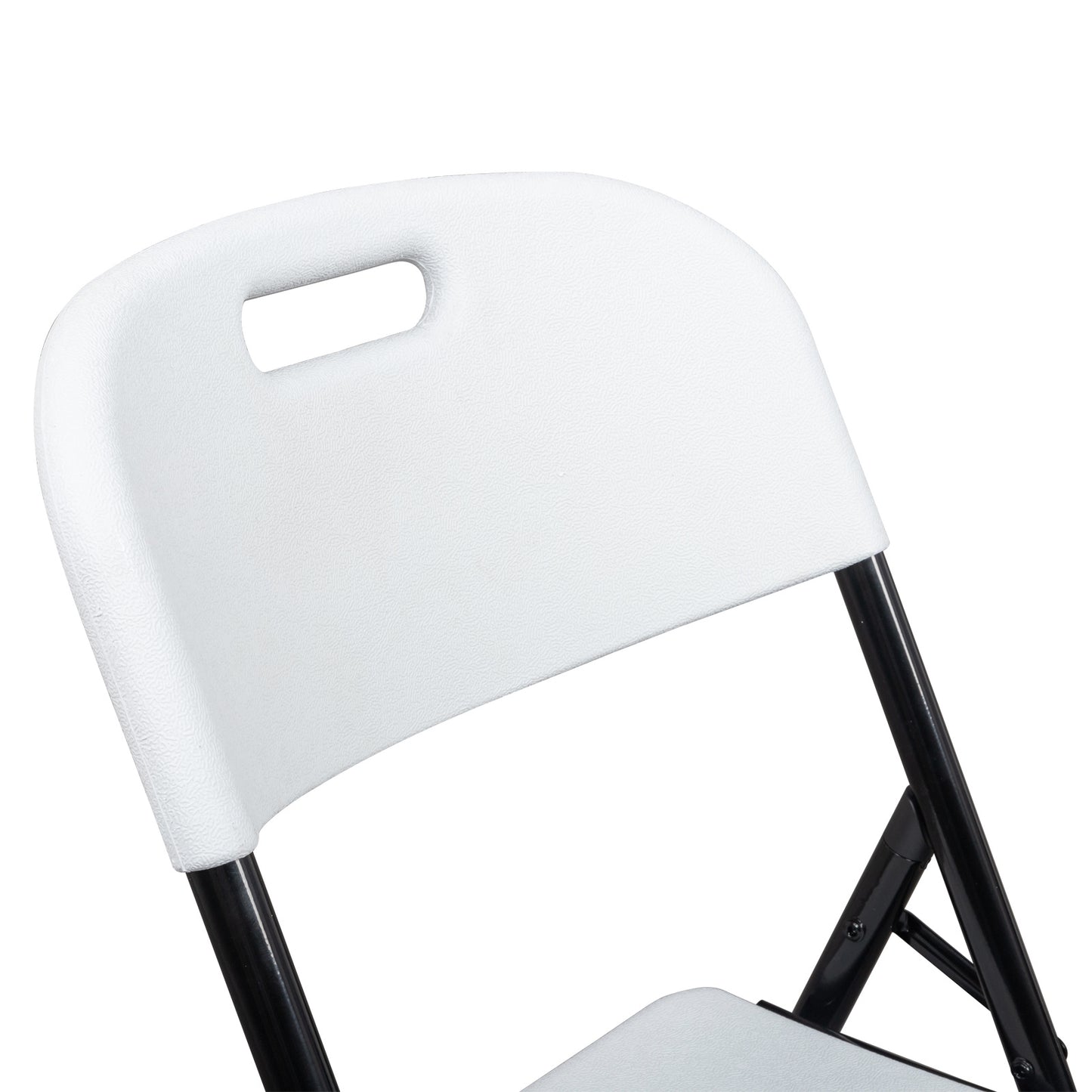 6pcs White Blow Molded Curved Back Seat Plastic Folding Chair For Courtyard