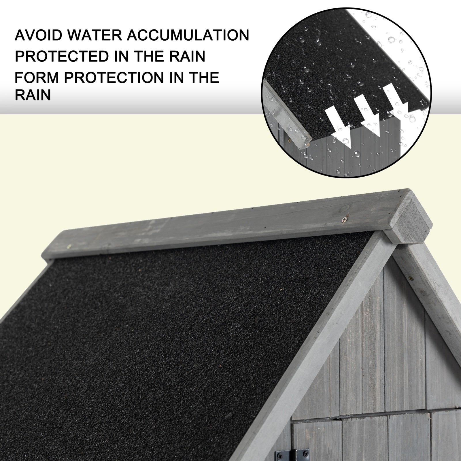 Outdoor Storage Cabinet Tool Shed Wooden Garden Shed 70.5H - Gray