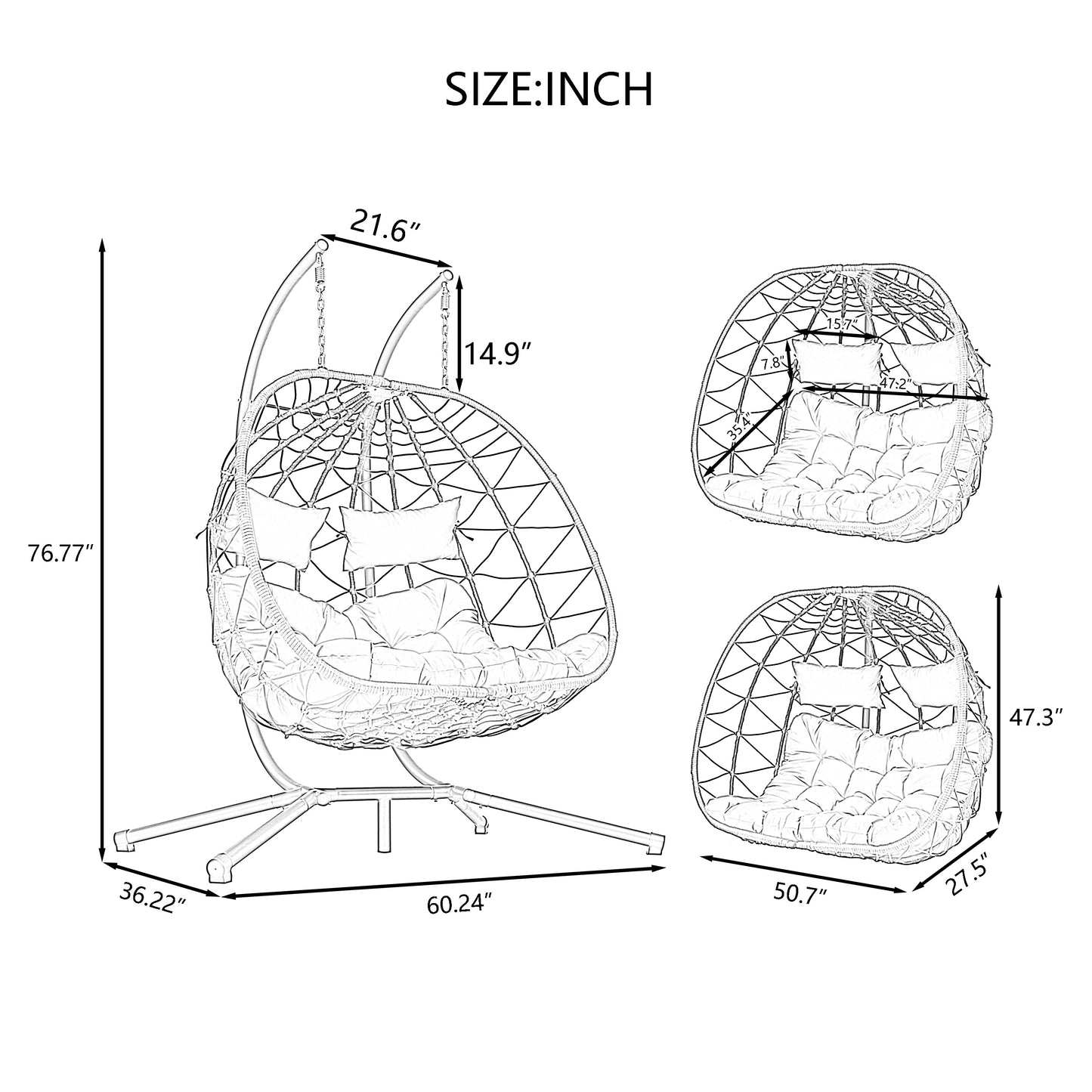Two Person Hanging Egg Chair