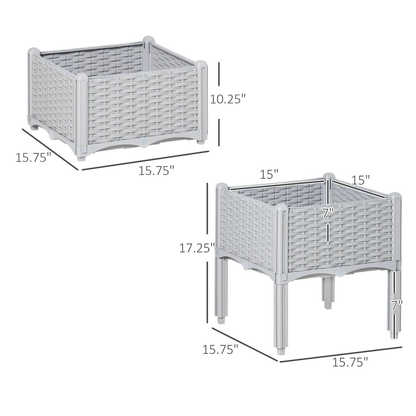 2-Piece Raised Garden Bed With Legs, Self-Watering Planter Box Raised Bed To Grow Flowers - Outdoor Chilling