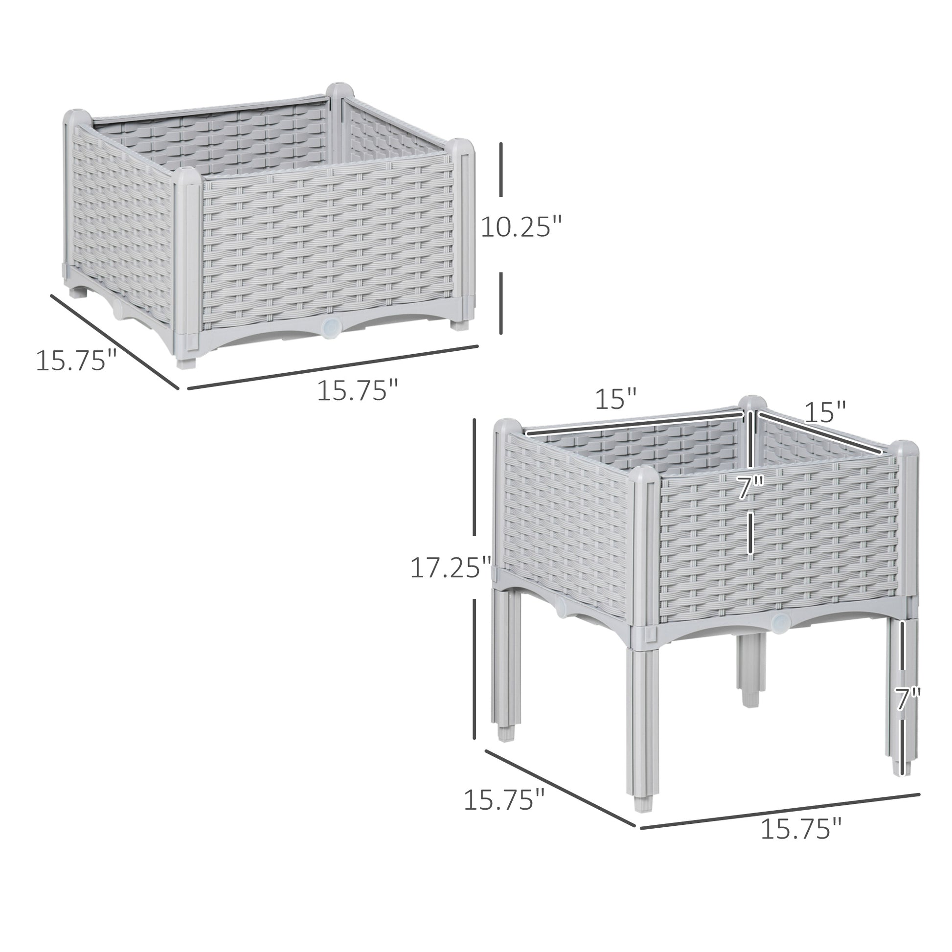 2-Piece Raised Garden Bed With Legs, Self-Watering Planter Box Raised Bed To Grow Flowers - Outdoor Chilling
