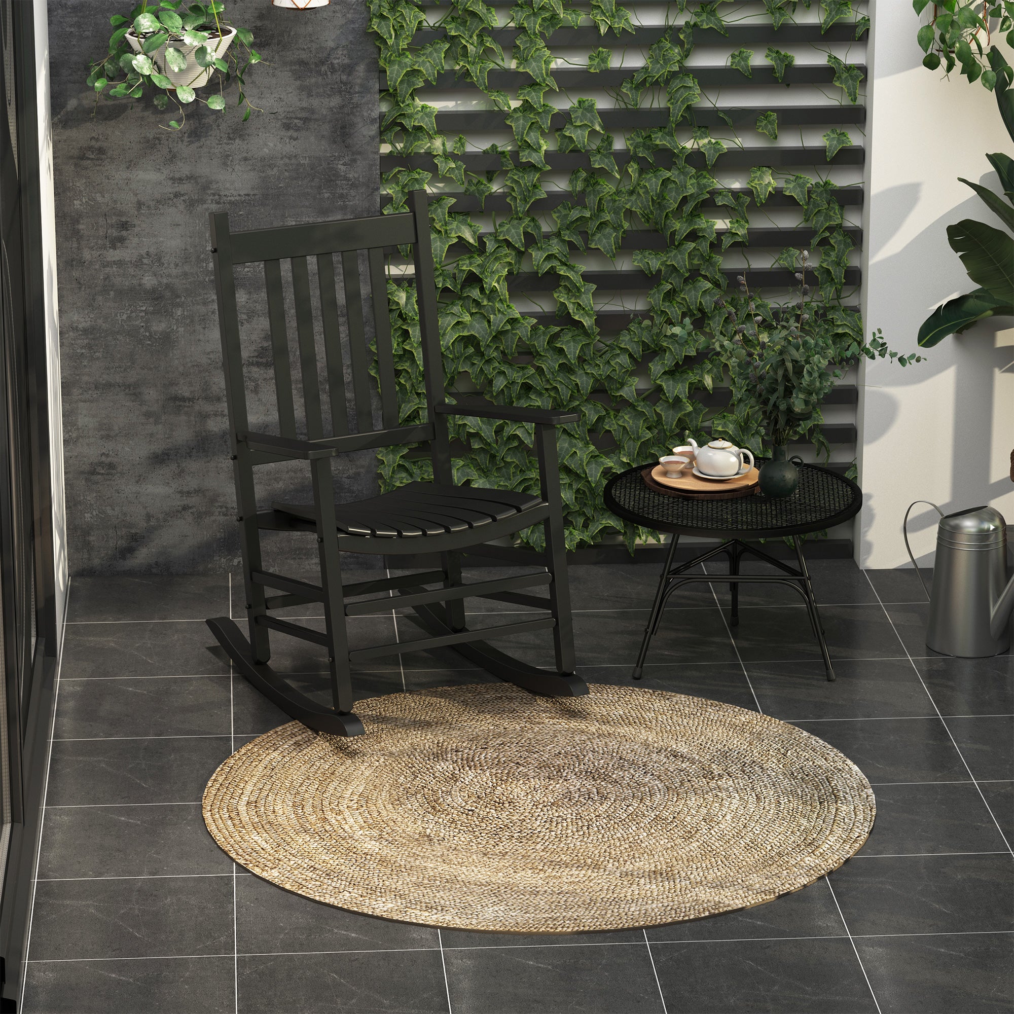 Outdoor Rocking Chair with Armrests