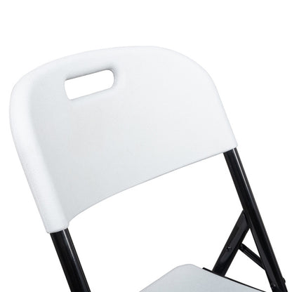 4pcs White Courtyard Plastic Folding Chairs