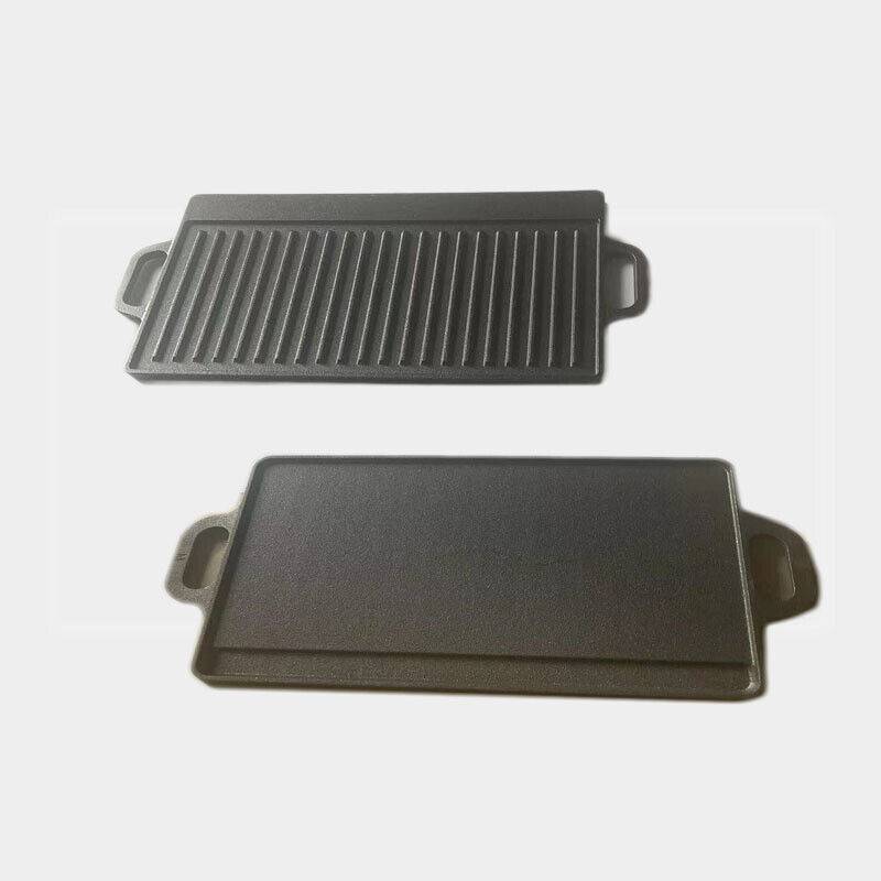 Outdoor Uncoated Rectangular Double-Sided Iron Plate Double Ear Cast Iron Pot