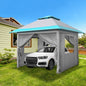 3x3m Light Blue White One Click Open Right Angle Belt With 4 Sides Of Surrounding Cloth, Double Roof Overhanging Eaves, 4 Corners With Sandbags, Folding Shed
