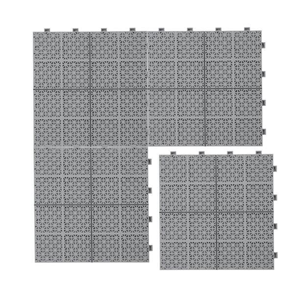12 X 12 Inch Gray Interlocking Deck Tile Plastic Waterproof Outdoor All-weather Anti Slip Bathroom Shower Balcony Porch Sturdy Load-bearing Up To 6613 Pounds, Rose Pattern 12 Piece Set