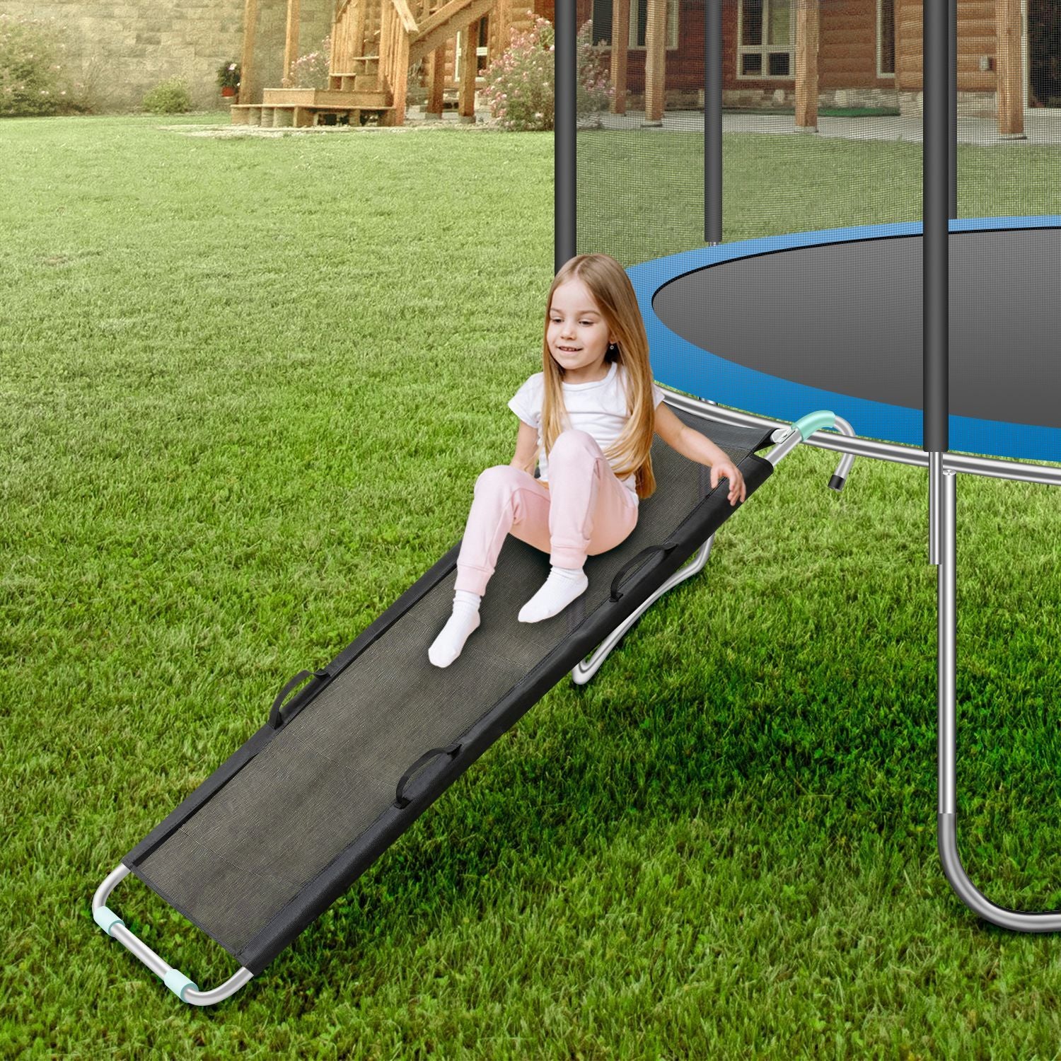 Children's Outdoor Toy Trampoline Slide - Outdoor Chilling
