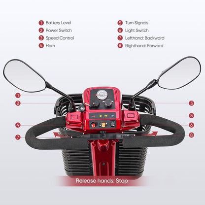 4-wheel Electric Scooter With Basket And Extended Battery - Outdoor Chilling
