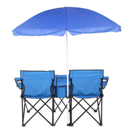 Outdoor Beach Fishing Chair With Umbrella In Blue