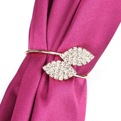 12Pcs Rhinestone Napkin Ring Set Handmade Buckle Holder Wedding Dinner Decoration