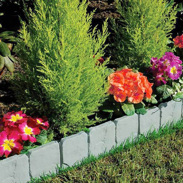 Garden Edge, Imitation Stone Effect Garden Lawn Edge, Non Digging Flexible Lawn Edge, And Flower Bed Edge Gray -20