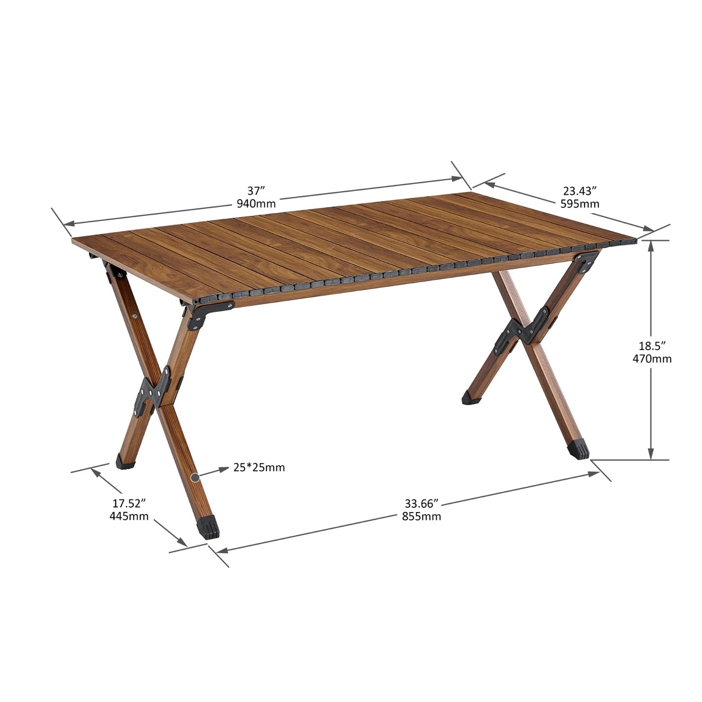 1-Piece Folding Outdoor Table, Lightweight Aluminum For Indoor & Outdoor Use