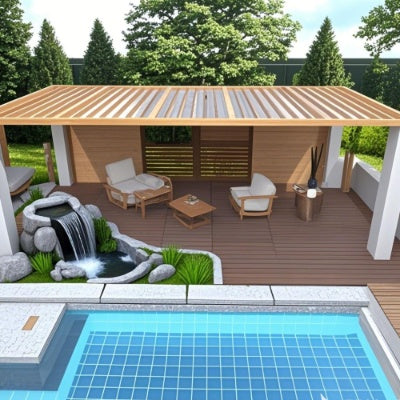 2FT Patio Deck Tiles, DIY Module Interlocking Decking Tiles Floor Tile, Easy And Quick Installation Court Tiles For Porch Poolside Outdoor And Indoor Balcony Backyard 24pcs Red Brown