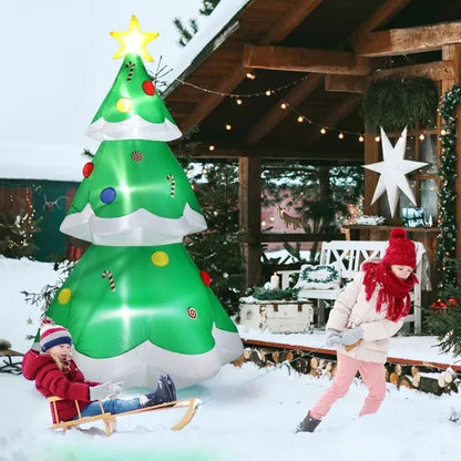 6.9 FT Lighted Christmas Inflatable Decoration, Inflatable Christmas Tree, Blow Up Yard Decorations With Built-in LED Lights For Holiday Party Front Yard Lawn Garden Decor - Outdoor Chilling