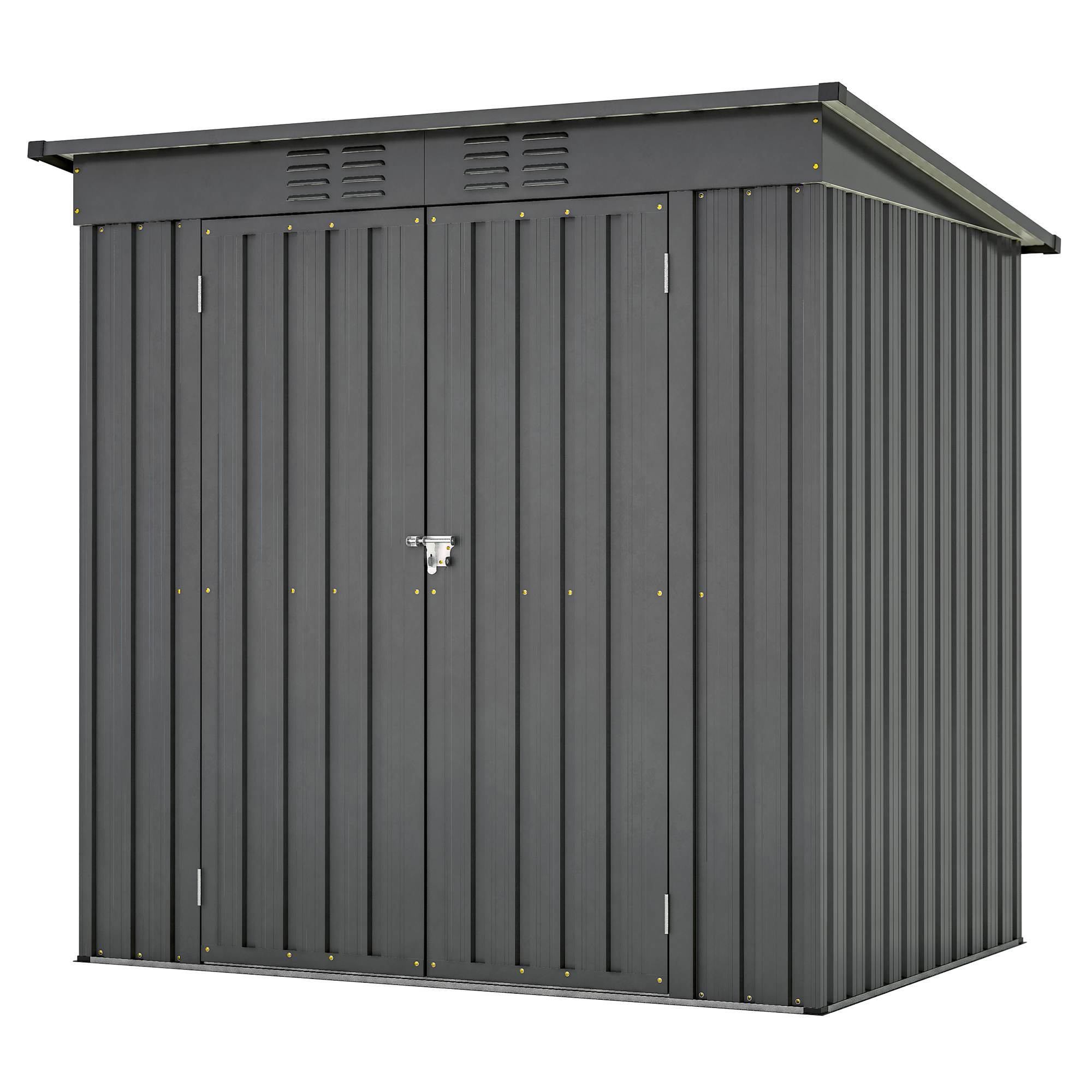 6 X 4 Ft Outdoor Storage Shed, All Weather Tool Shed For Garden, Backyard, Lawn, Black - Outdoor Chilling
