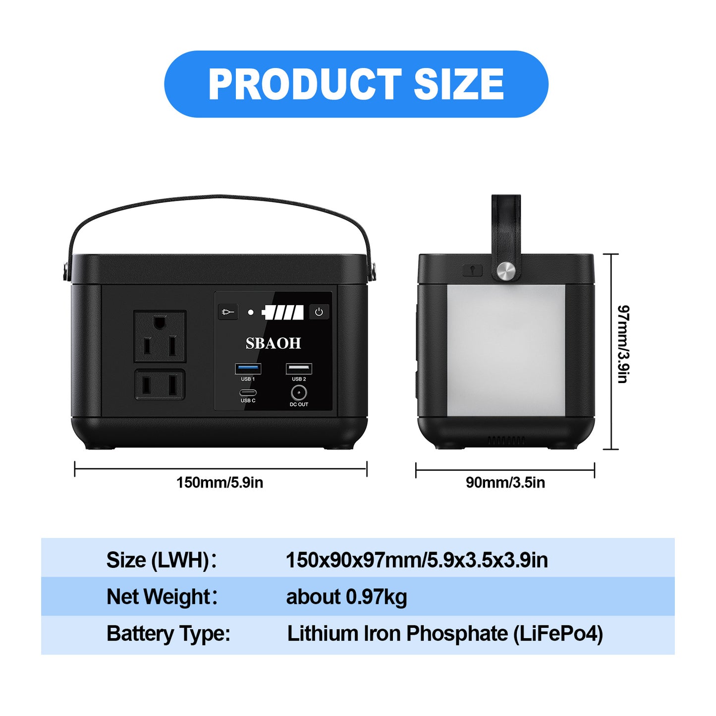 Portable Power Station P86,88.8Wh LiFePo4 Battery, with 120W AC Outputs, Solar Generator For Travel And Camping