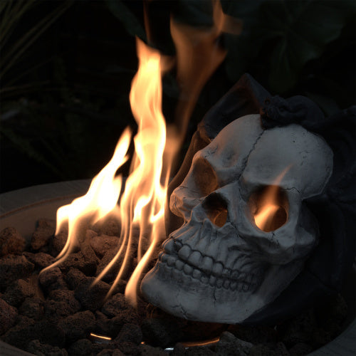 Fire Pit Demon Skull Gas Log For Ventless  Vent Free, Propane, Gel, Ethanol, Electric, Outdoor Fireplace And Fire Pit, Halloween Decor - Patent Pending