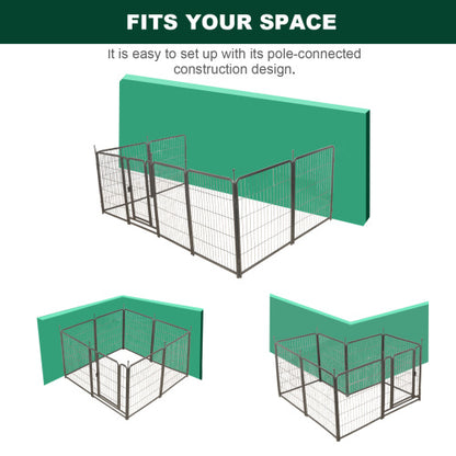 16 Panels Dog Playpen For Outdoor,yard,camping,31.6Height Dog Fence With 2 Doors.