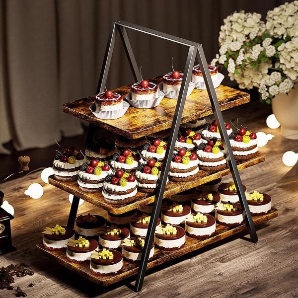 Wooden 3-tier Dessert Stand