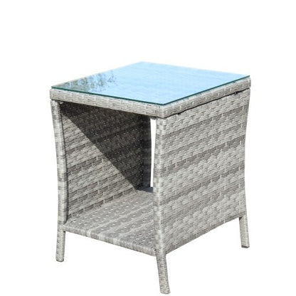 Outdoor Patio Furniture 1 Coffee Table With Clear Tempered Glass